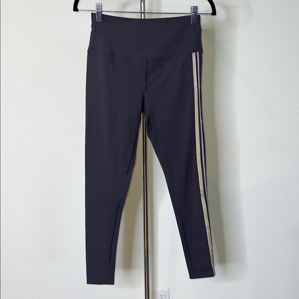 Free People Movement Leggings with Metallic Stripes Down One Leg